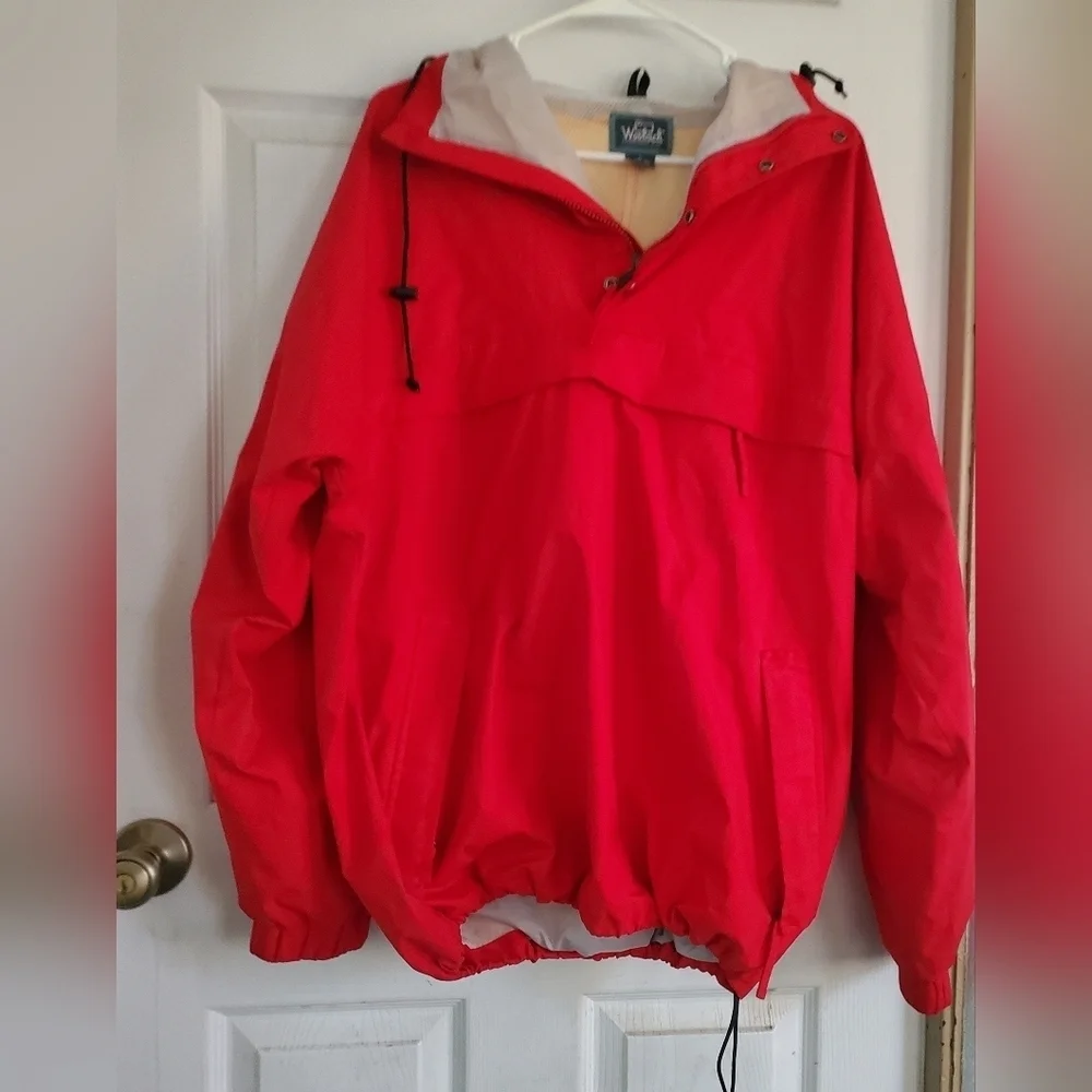 Woolrich Goretex Men Quarter Zip Hooded Windbreaker Size Large